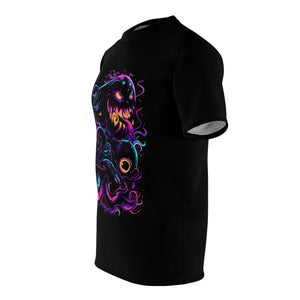 Unleashed | Horror T-Shirt | Spooky, Neon, Halloween Apparel | Unisex Cut & Sew Tee (AOP)