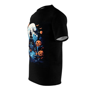 Spooky Street | Halloween Clothes | Horror T-Shirt | Cute and Creepy | Apparel | Unisex Cut & Sew Tee (AOP)