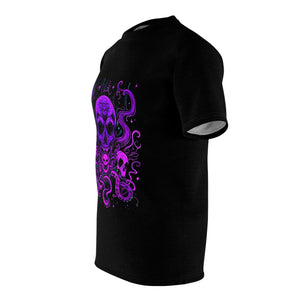 Vampire Energy | Neon Skull T-Shirt | Horror, Halloween | Apparel, Clothing, T-Shirt | Unisex Cut & Sew Tee (AOP)