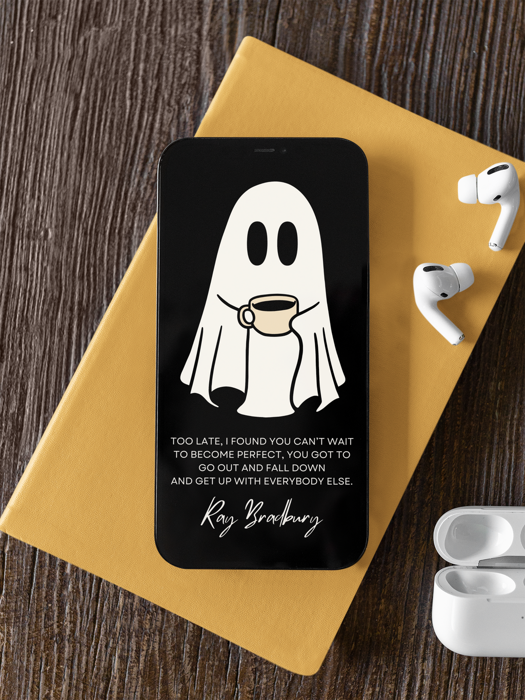 Mobile Wallpaper | Ghosts & Quotes | Bradbury