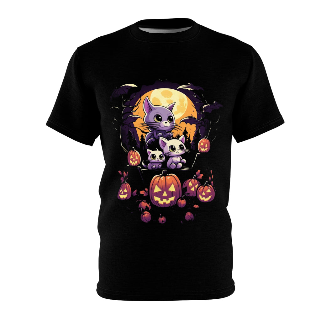 Lavender Littles | Cute Halloween Shirt | Horror Apparel | T-Shirt | Cats | Unisex Cut & Sew Tee (AOP)