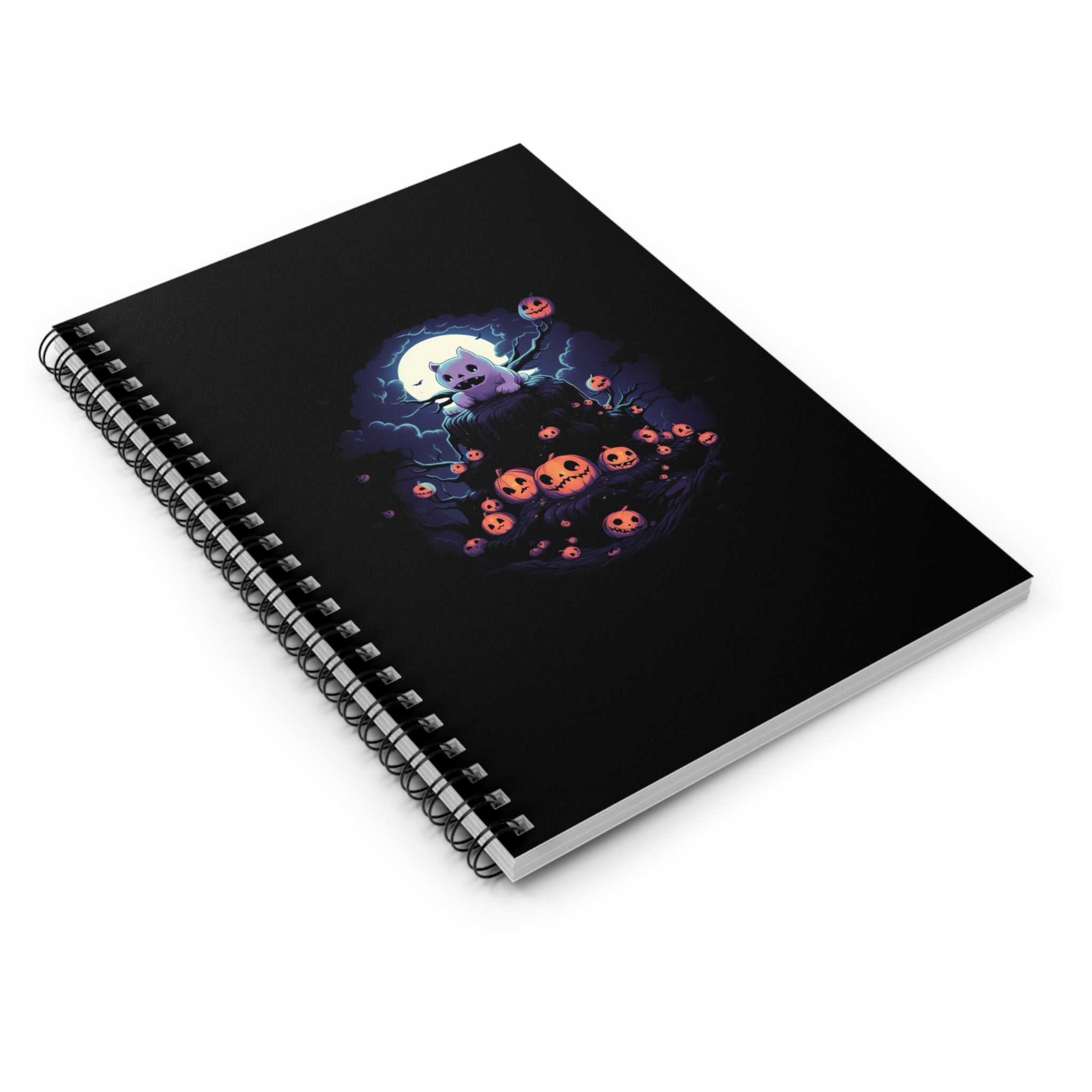 Cute Spooky Cat | Bark Over Bite | Halloween Journal | Spiral Notebook - Ruled Line