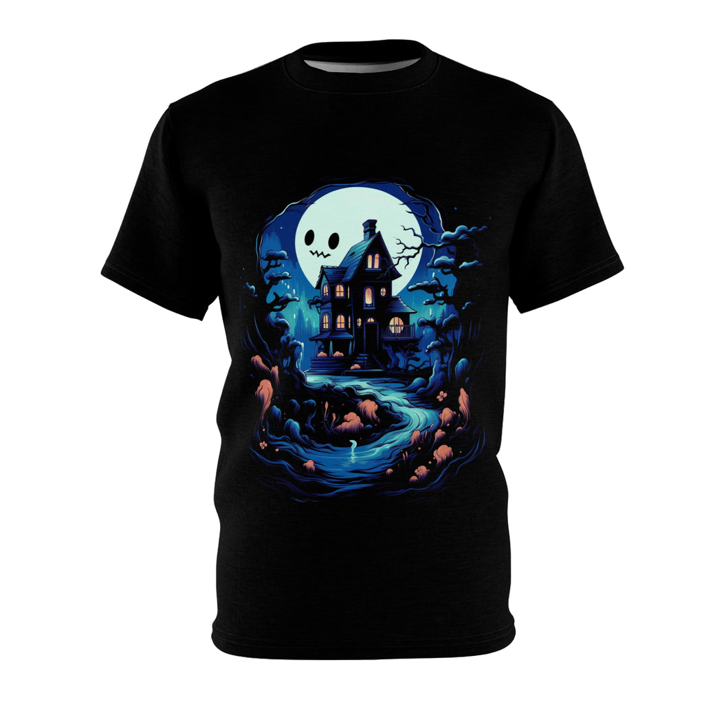 Haunting Home | Halloween Horror Apparel T-Shirt | Unisex Cut & Sew Tee (AOP)