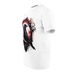 Crimson Magic | Victorian Gothic Raven Horror T-Shirt Apparel | Unisex Cut & Sew Tee (AOP)