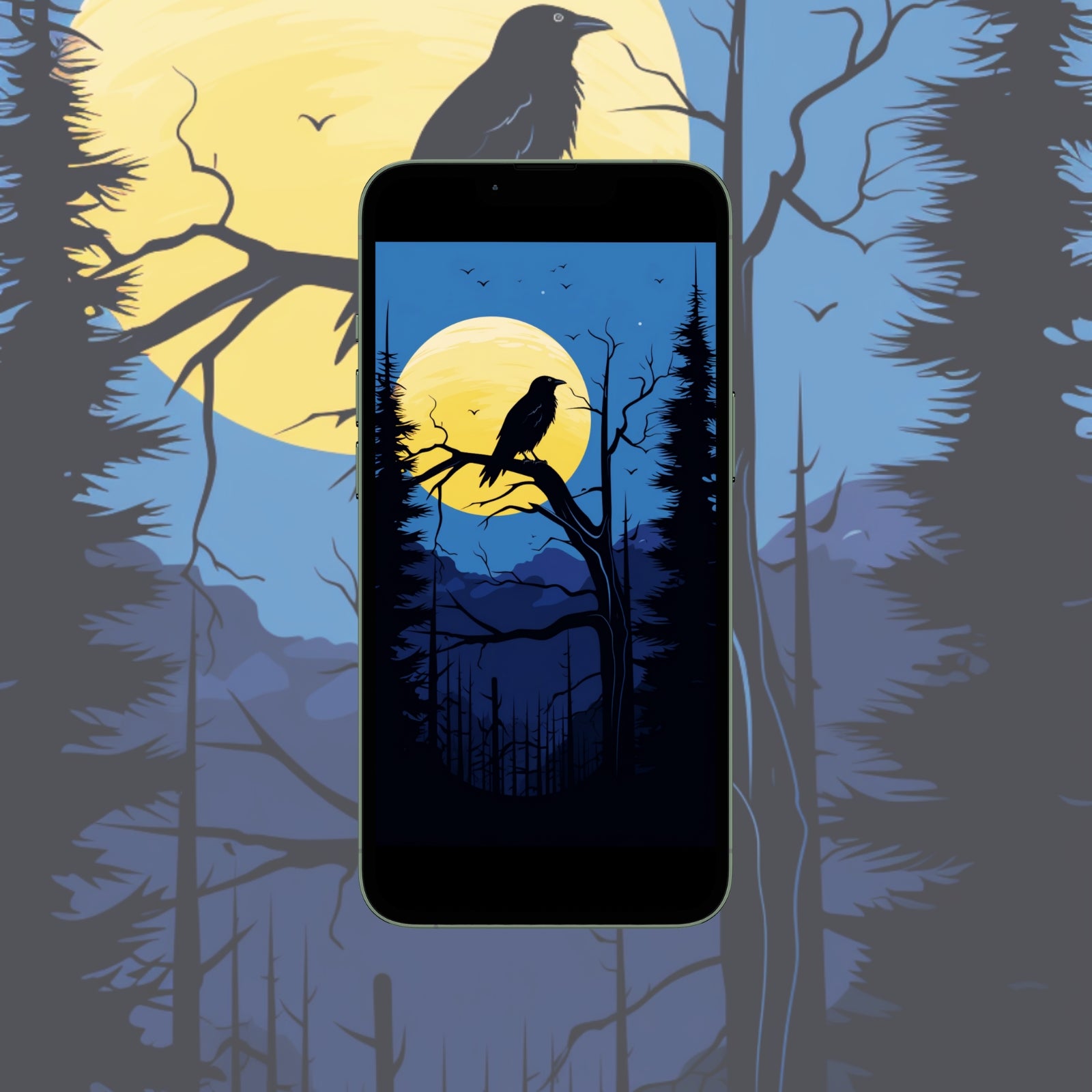 Mobile Wallpaper: Ravens in the Night #3