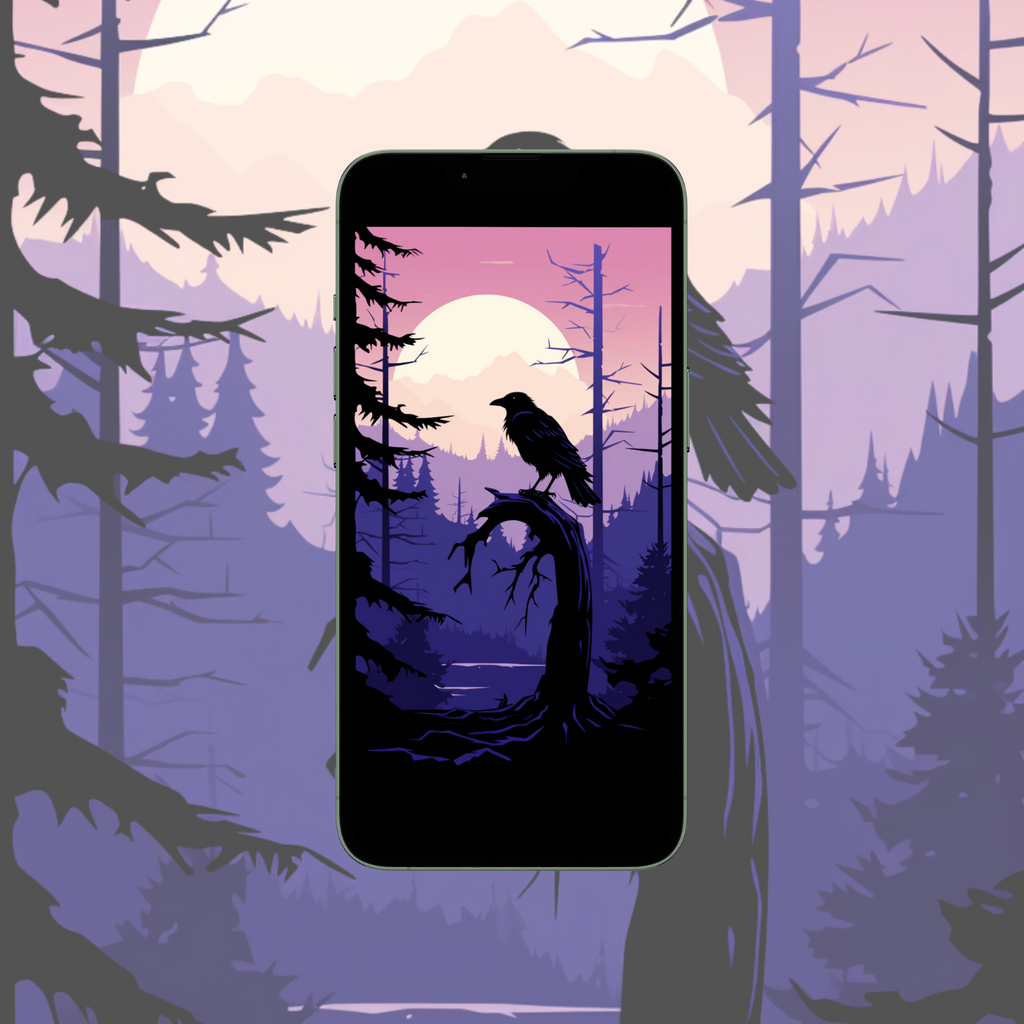 Mobile Wallpaper: Ravens in the Night #4