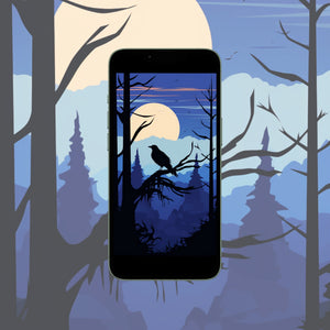 Mobile Wallpaper: Ravens in the Night #6